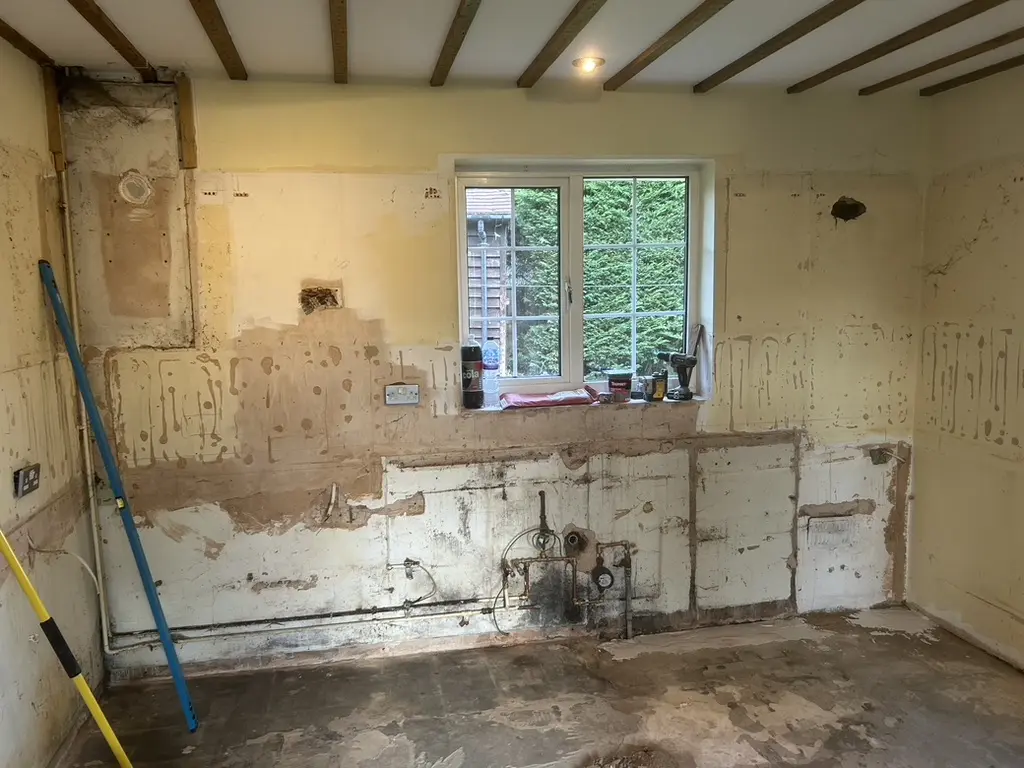 Stripped back, damp treated, ready for replastering, Hitchin