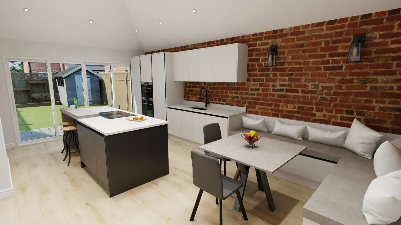 The customer's 3D design visual from Wren, Letchworth